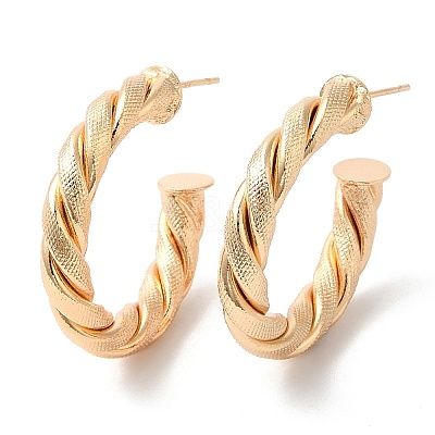 Brass Twist Rope Stud Earrings Findings EJEW-Q765-01G-1