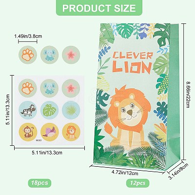 6 Style Animal Theme Paper Bags AJEW-WH0283-18-1