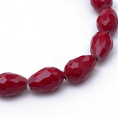 Solid Color Glass Faceted teardrop X-GLAA-Q052B-03-1