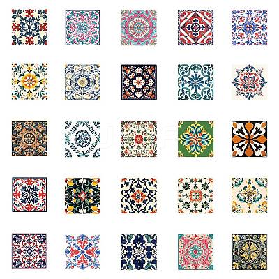 50Pcs Cartoon Tile Paper Sticker STIC-C012-07-1