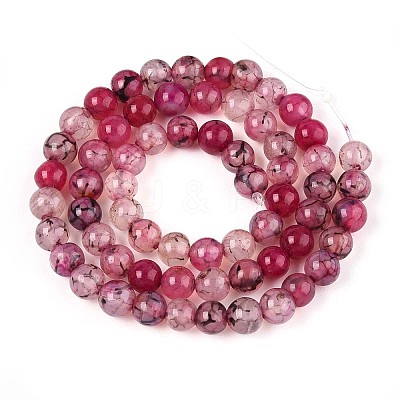 Dyed Natural Dragon Veins Agate Beads Strands G-Q462-128A-8mm-1