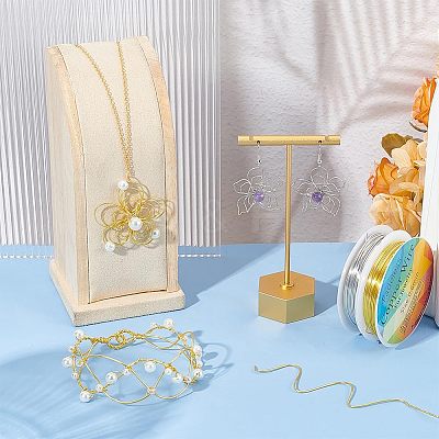 6 Rolls 6 Style Round Copper Jewelry Wire CWIR-FG0001-01A-1