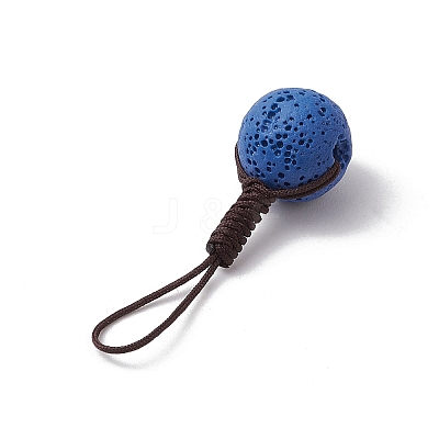 Round Natural Lava Rock Pendant Decorations PALLOY-JF03446-1
