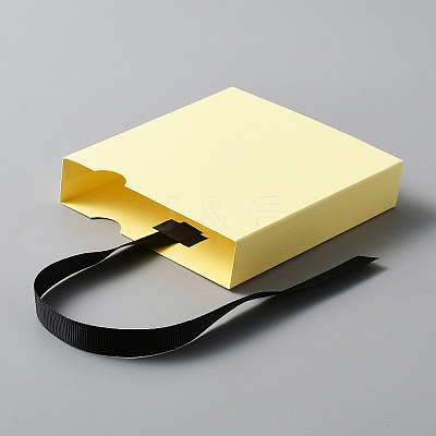 Square Paper Drawer Boxes with Ribbon AJEW-WH0033-02B-1
