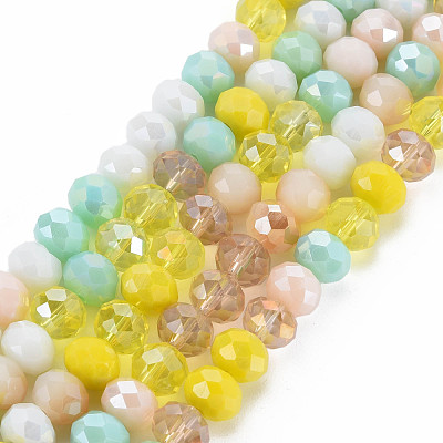 Electroplate Glass Beads Strands EGLA-S194-18F-1