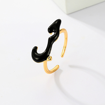 Cloud Shape Real 18K Gold Plated Brass Micro Pave Cubic Zirconia Open Cuff Rings KX3532-2-1