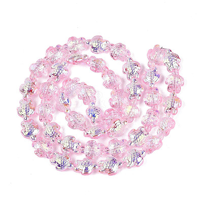 Electroplate Transparent Glass Beads Strands EGLA-N055-04A-06-1