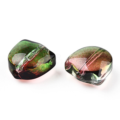Two Tone Spray Painted Transparent Glass Beads X-GLAA-T022-26-B01-1