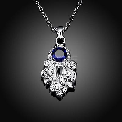 Silver Plated Brass Fish Pendant Necklaces for Women NJEW-BB01659-A-1