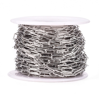 Tarnish Resistant 304 Stainless Steel Paperclip Chains CHS-L022-02P-1