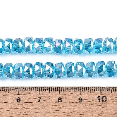 Electroplate Transparent Glass Beads Strands EGLA-N022-04A-D09-1