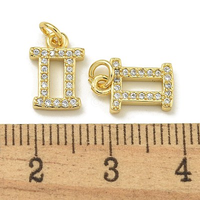 Rack Plating Brass Micro Pave Cubic Zirconia Pendants KK-K386-02E-G-1