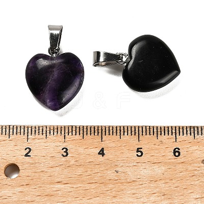 Natural Fluorite Heart Pendants STAS-R154-01P-1