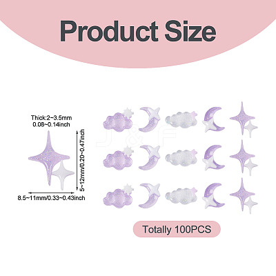 100Pcs Resin Cabochons MRMJ-TA0001-52-1