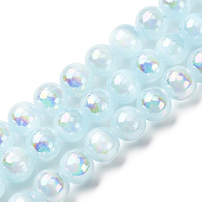 Plating Natural Selenite Beads Strands G-G120-A01-03-03-1