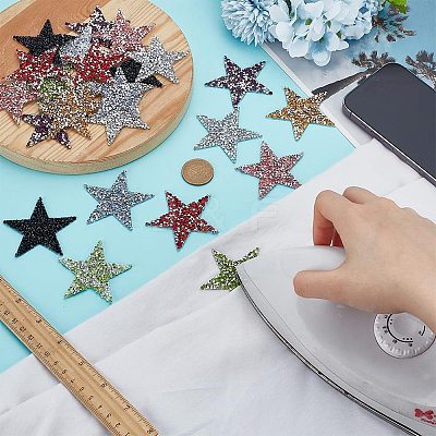 24Pcs 8 Colors Plastic Clothing Patches DIY-FG0006-21-1