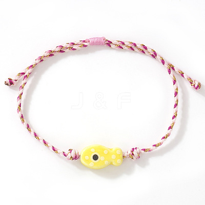 Handmade Porcelain Fish Charm Adjustabale Bracelets XD8221-3-1