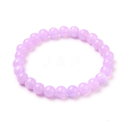 Acrylic Stretch Beaded Bracelets BJEW-JB05714-06-1