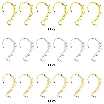 18Pcs 3 Colors Alloy Ear Cuff Findings FIND-FS0002-03-1