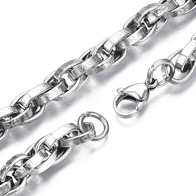 Non-Tarnish 201 Stainless Steel Rope Chain Bracelet BJEW-S057-77-1