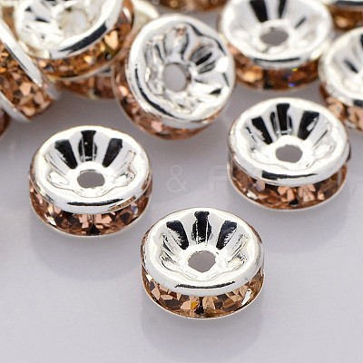 Brass Rhinestone Spacer Beads RB-A014-Z5mm-25S-NF-1