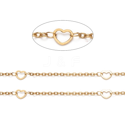 Ion Plating(IP) 304 Stainless Steel Heart Link Cable Chains STAS-P254-16G-1