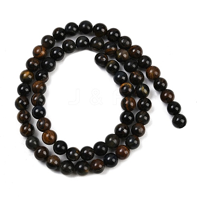Natural Yellow Blue Tiger Eye(Dyed & Heated) Bead Strands G-P230-07-8mm-AB-1