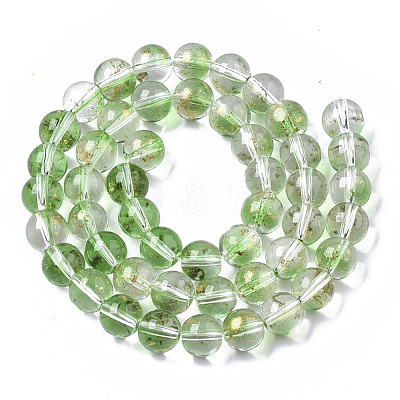 Transparent Spray Painted Glass Bead Strands GLAA-N035-03C-B02-1