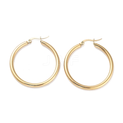 Ring 304 Stainless Steel Hoop Earrings for Women Men EJEW-B049-01D-G-1