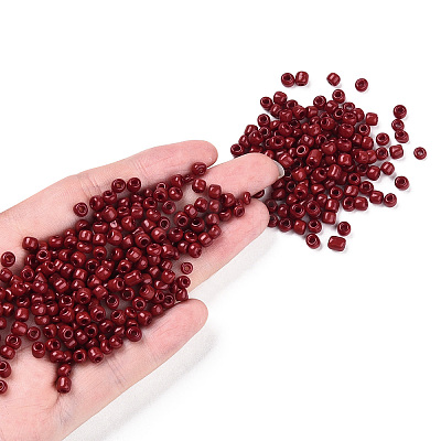 6/0 Opaque Colours Round Glass Seed Beads X-SEED-A010-4mm-45B-1