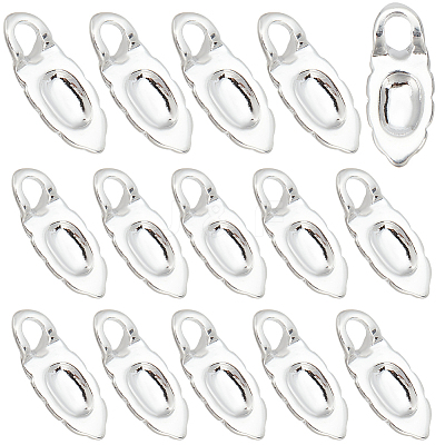 30Pcs Brass Glue-on Flat Pad Bails KK-SC0005-43-1