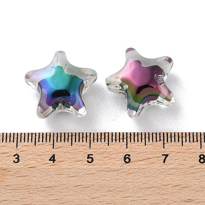 UV Plating Rainbow Iridescent Acrylic Beads X-OACR-H112-20B-1