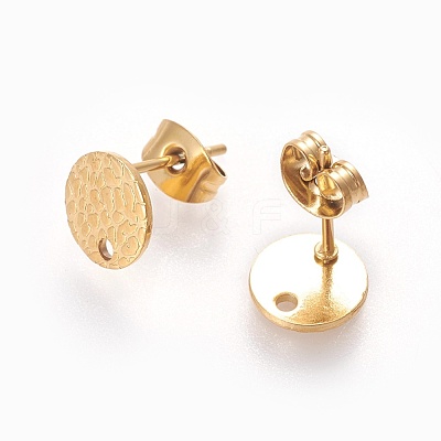 Ion Plating(IP) 304 Stainless Steel Ear Stud Findings X-STAS-O119-15B-G-1
