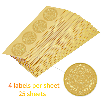 Plastic Self Adhesive Gold Foil Embossed Stickers DIY-WH0211-016-1