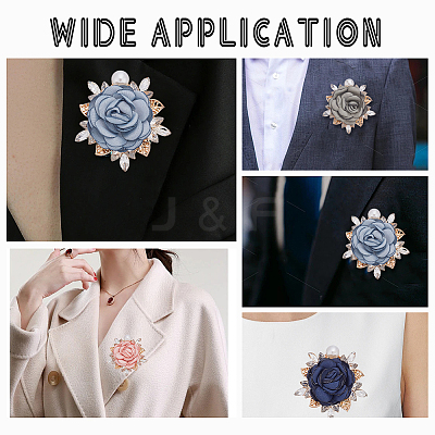 4Pcs 4 Colors Flower Cloth Pins JEWB-GO0001-17-1