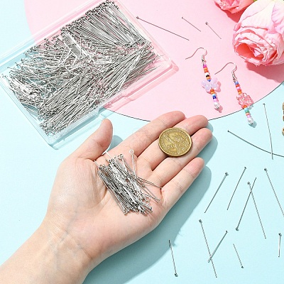12 Styles 304 Stainless Steel Flat Head Pins & Eye Pin & Ball Head Pins STAS-YW0003-26-1