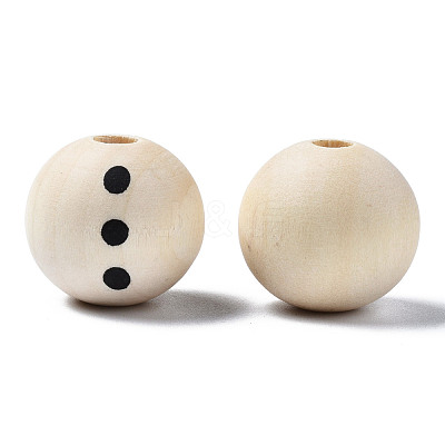 Unfinished Natural Wood European Beads WOOD-S057-032-B01-1