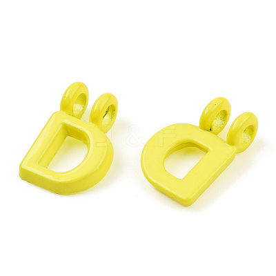 Rack Plating Spray Painted Alloy 2-Loop Link Pendants PALLOY-N176-01D-1