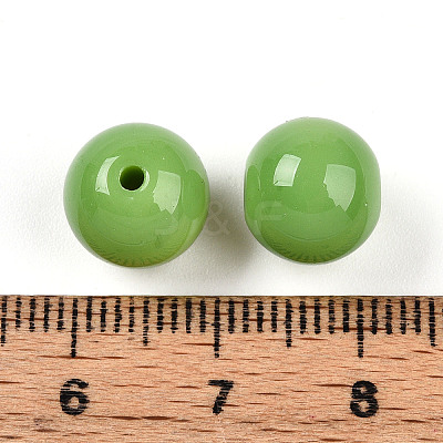 Opaque Solid Color Glass Beads GLAA-N007-10mm-A11-1