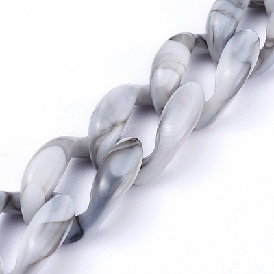 Handmade Acrylic Curb Chains AJEW-JB00605-01-1