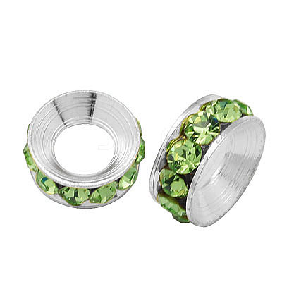 Brass Rhinestone Spacer Beads RB-A020-9mm-07S-1