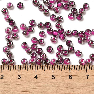 Transparent Inside Colours Glass Seed Beads SEED-H002-A-C207-1