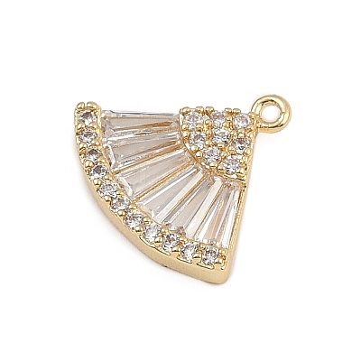 Brass Micro Pave Cubic Zirconia Pendants KK-S339-07G-1