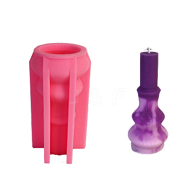 Ribbed Pillar Geometry Scented Candle Silicone Molds LS-DIY-G106-01E-1