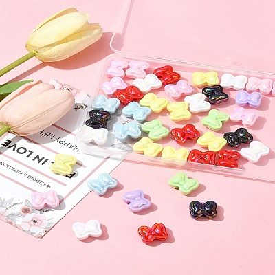 40Pcs UV Plating Opaque Acrylic Beads OACR-FS0002-28-1