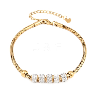 Polymer Clay Rhinestone Beaded Bracelets SA-D001-06G-1