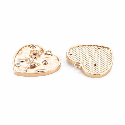 Brass Micro Pave Clear Cubic Zirconia Pendants KK-S364-180-1