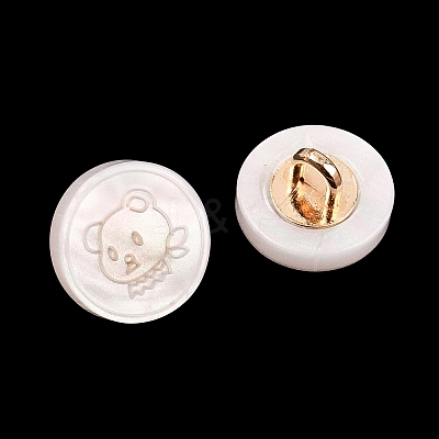 1-Hole Resin Alloy Shank Buttons FIND-B065-03G-01-1