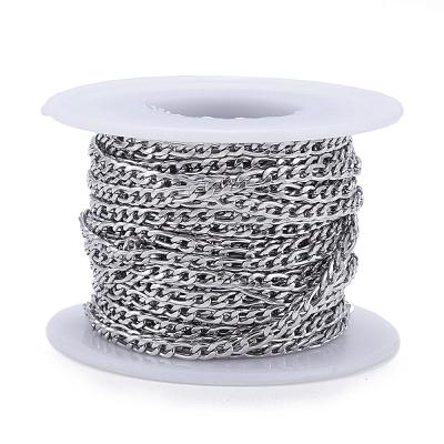 Tarnish Resistant 304 Stainless Steel Mother-Son Chains CHS-K001-32-3mm-1
