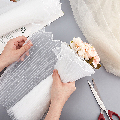 Polyester Flower Bouquet Wrapping Mesh Paper DIY-WH0542-37B-1